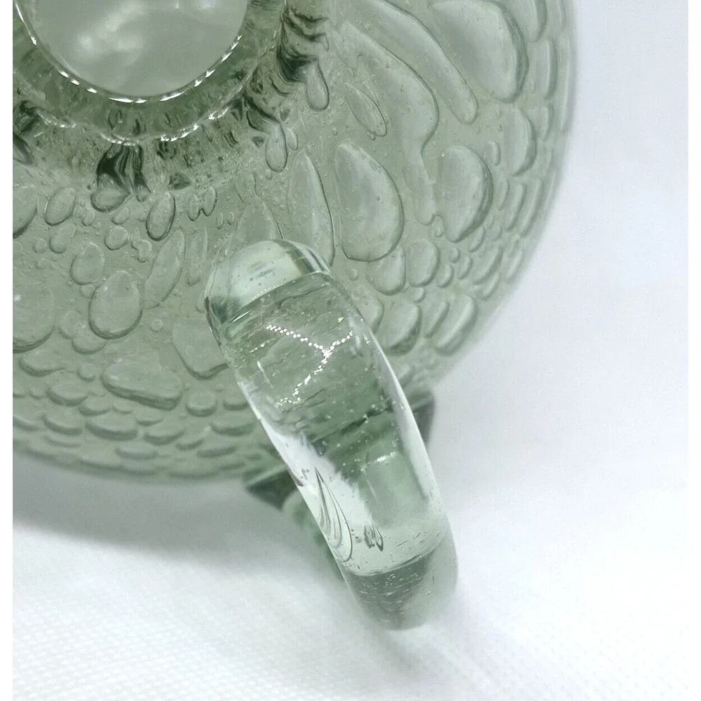 Ture Berglund Bubble Glass Jug 1940s Vase Handle Sweden Unmarked Skansens